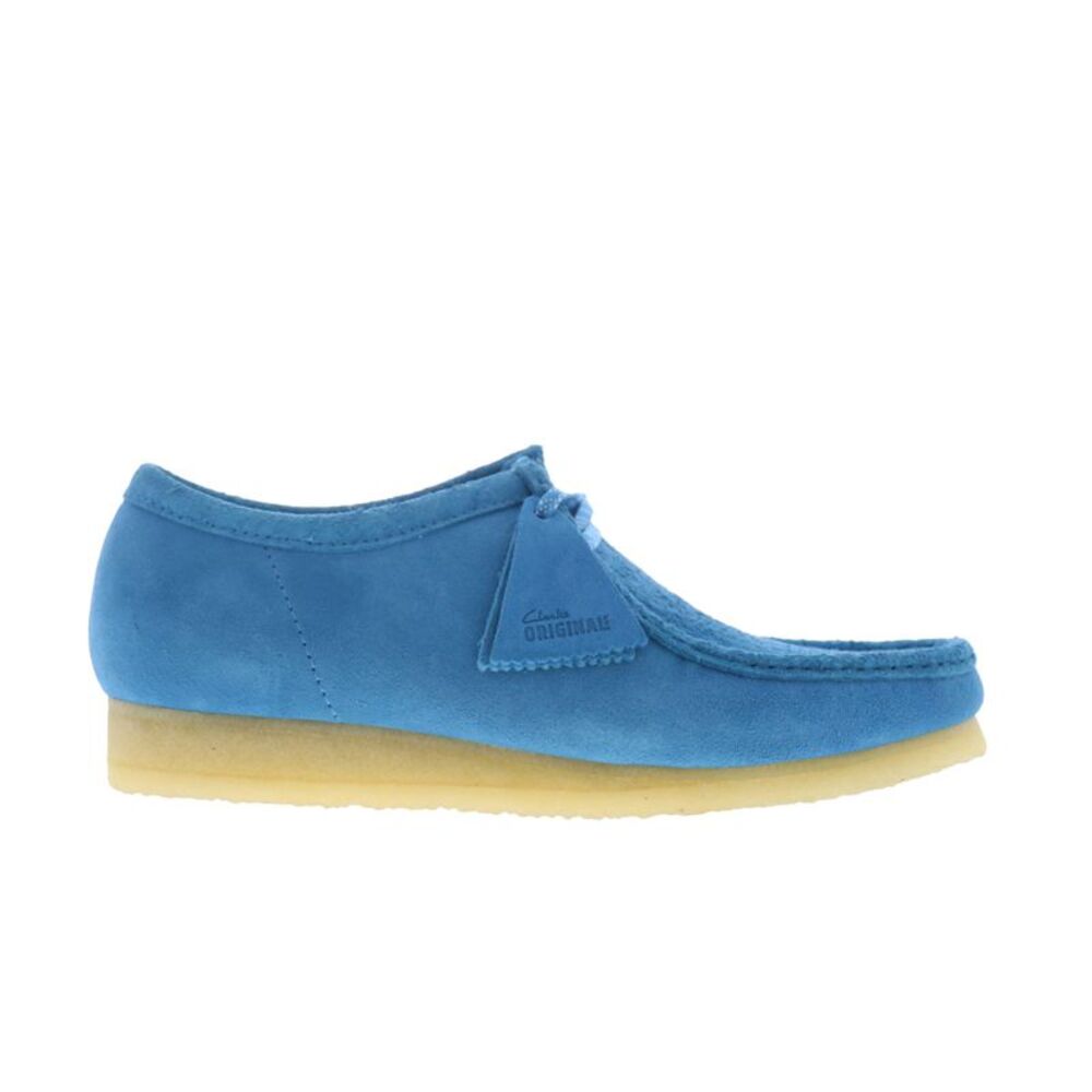 Clarks Blue Suede Wallabee with Crepe Sole
